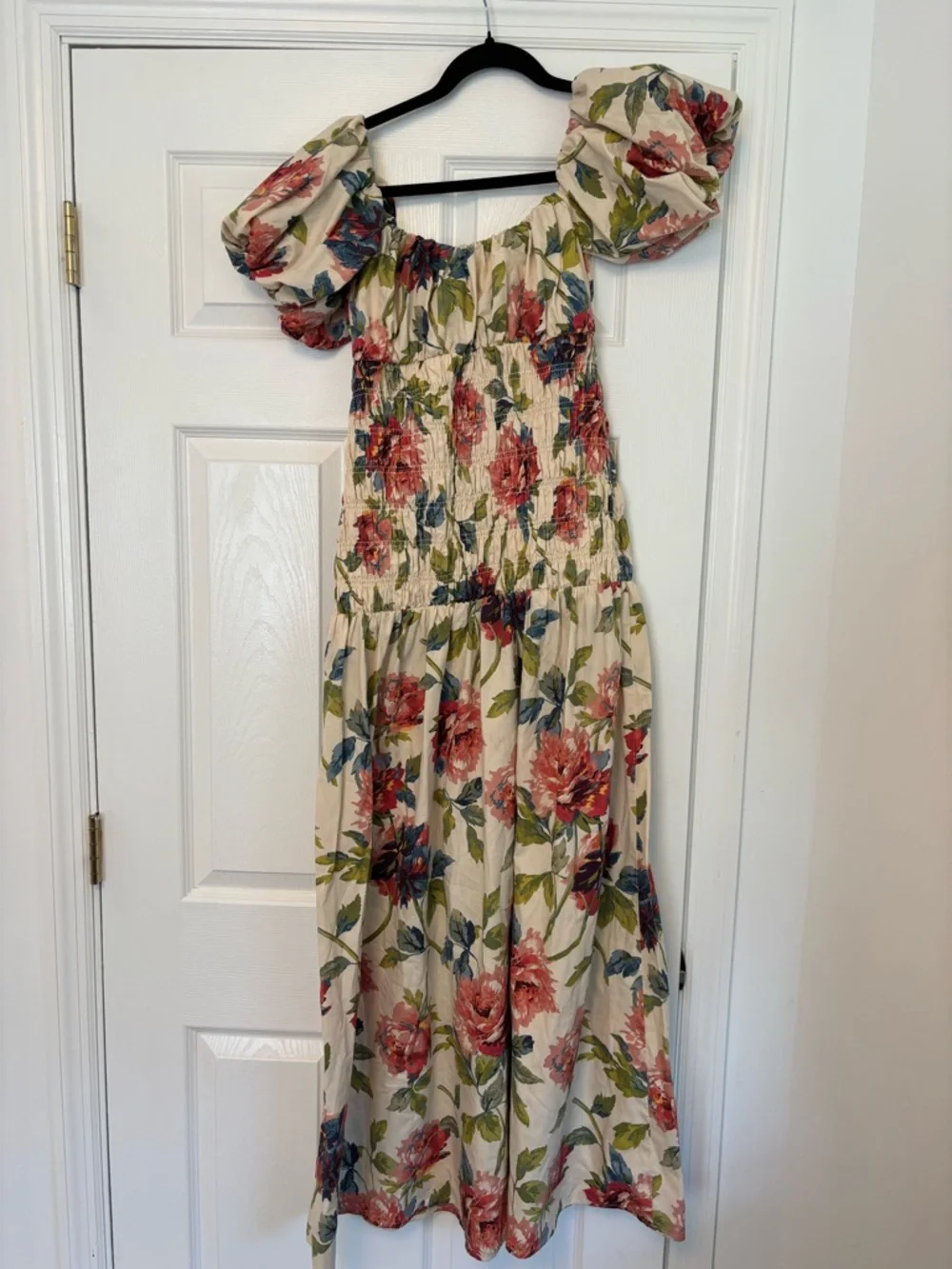Abercrombie Floral Smocked Off Shoulder Maxi Dress Size Small Wedding Guest